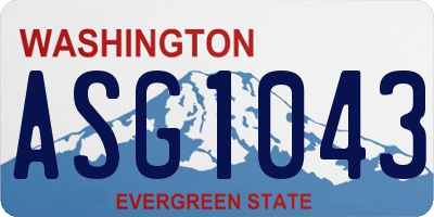 WA license plate ASG1043