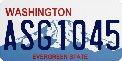 WA license plate ASG1045