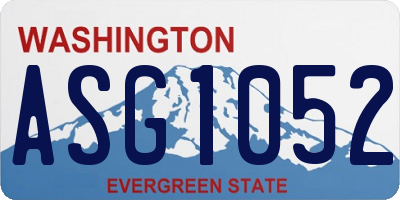 WA license plate ASG1052