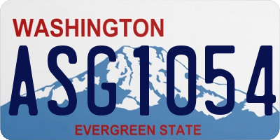 WA license plate ASG1054