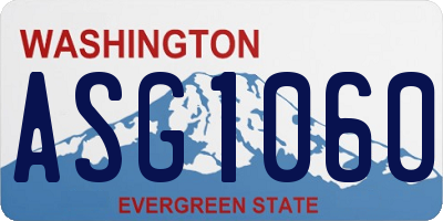 WA license plate ASG1060