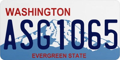 WA license plate ASG1065