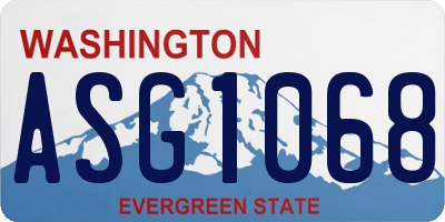 WA license plate ASG1068