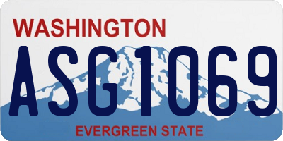 WA license plate ASG1069