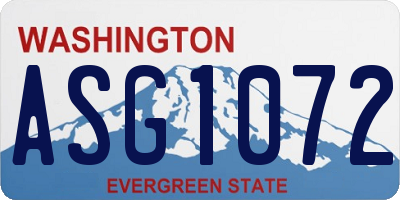 WA license plate ASG1072