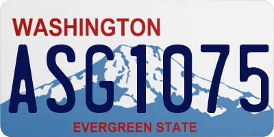 WA license plate ASG1075