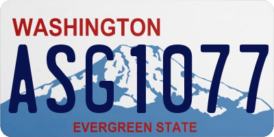 WA license plate ASG1077
