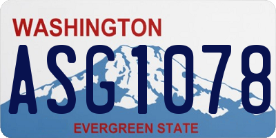 WA license plate ASG1078