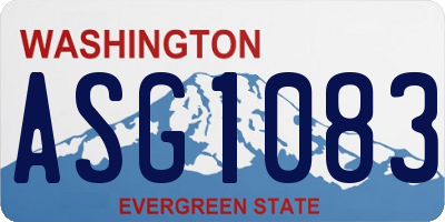 WA license plate ASG1083
