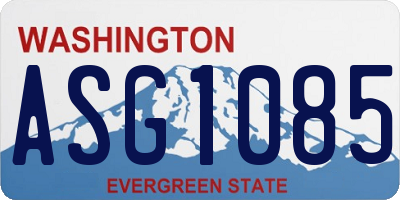 WA license plate ASG1085