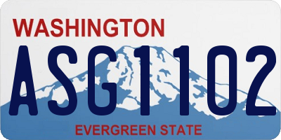 WA license plate ASG1102