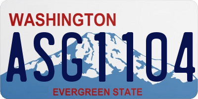 WA license plate ASG1104