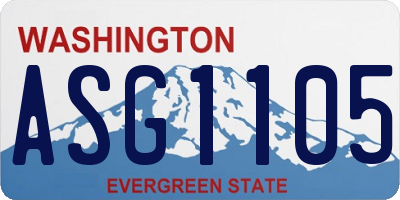 WA license plate ASG1105
