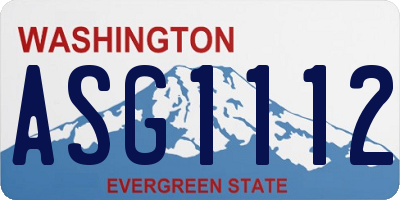 WA license plate ASG1112
