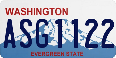 WA license plate ASG1122