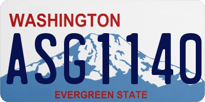 WA license plate ASG1140