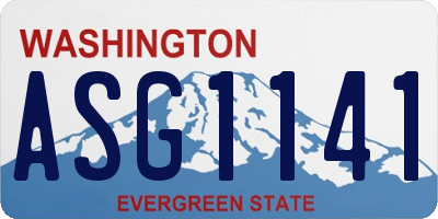 WA license plate ASG1141