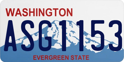 WA license plate ASG1153