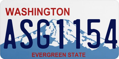 WA license plate ASG1154