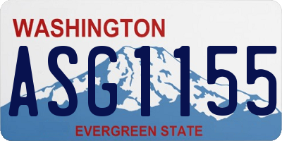 WA license plate ASG1155