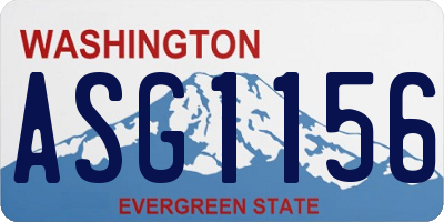 WA license plate ASG1156