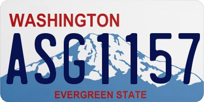 WA license plate ASG1157