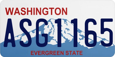WA license plate ASG1165