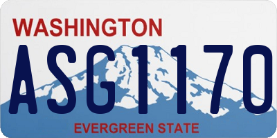 WA license plate ASG1170