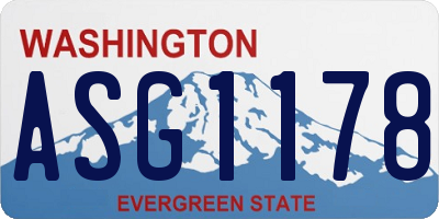 WA license plate ASG1178