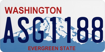 WA license plate ASG1188