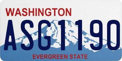 WA license plate ASG1190