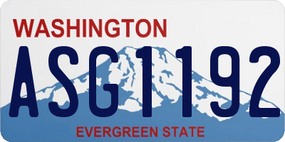 WA license plate ASG1192