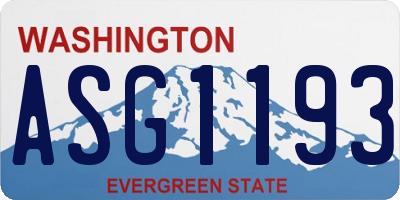 WA license plate ASG1193