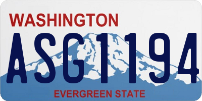 WA license plate ASG1194
