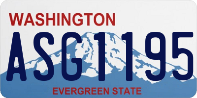 WA license plate ASG1195