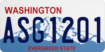 WA license plate ASG1201