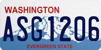 WA license plate ASG1206