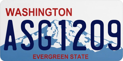 WA license plate ASG1209