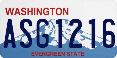 WA license plate ASG1216