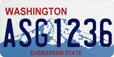WA license plate ASG1236