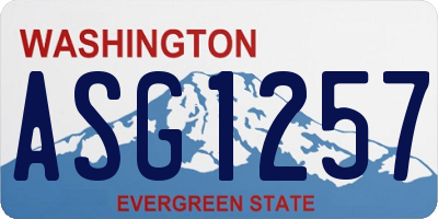 WA license plate ASG1257