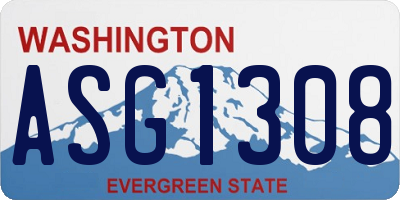 WA license plate ASG1308
