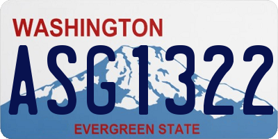WA license plate ASG1322