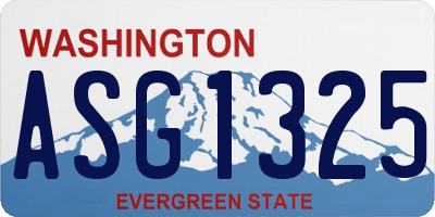 WA license plate ASG1325