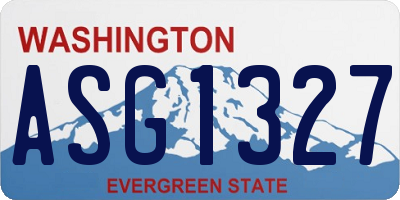WA license plate ASG1327