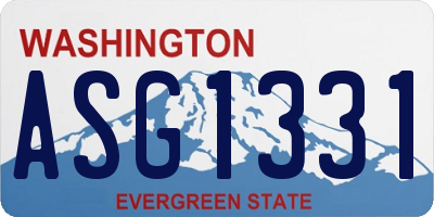 WA license plate ASG1331