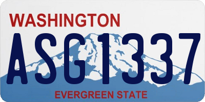 WA license plate ASG1337