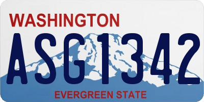WA license plate ASG1342