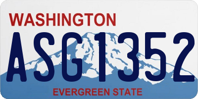 WA license plate ASG1352
