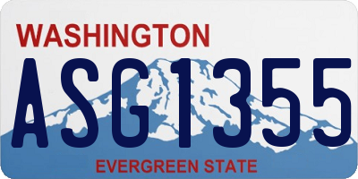 WA license plate ASG1355
